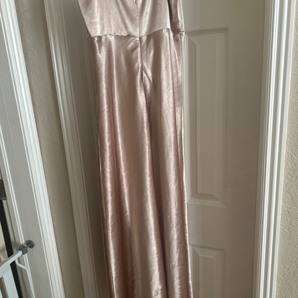 Birdy Grey Jay Shiny Satin Dress Taupe - Picture 5 of 5